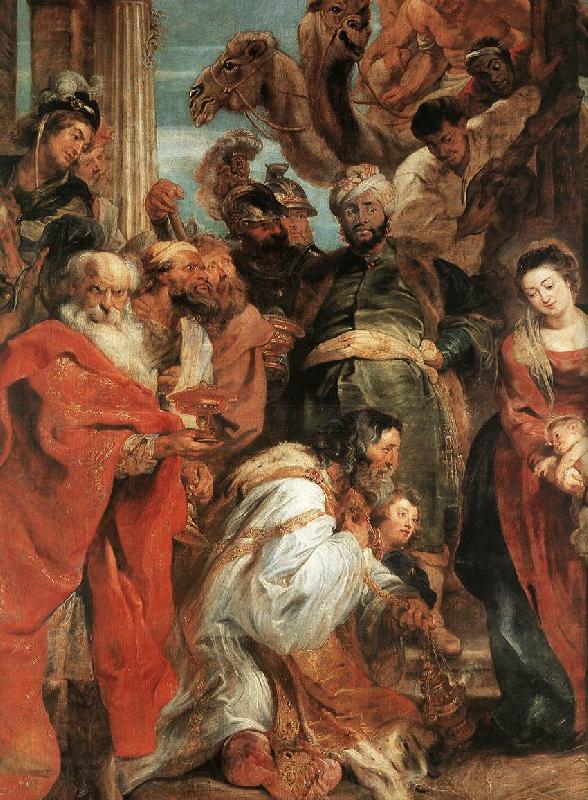 RUBENS, Pieter Pauwel The Adoration of the Magi (detail) f Norge oil painting art